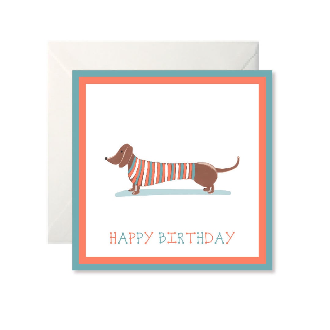 Sausage Dog Happy Birthday Greetings Card Etsy
