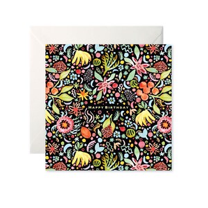Cartão de felicitações de aniversário floral frutado