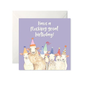 Schafe Geburtstagskarte - haben eine Beflockung großen Geburtstag!