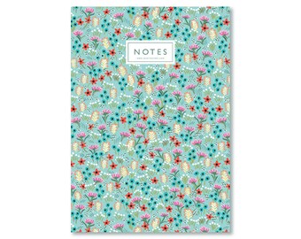 Blue Botanicals A5 Lined Notebook