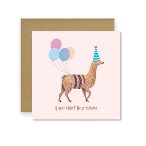 Llama Birthday Card