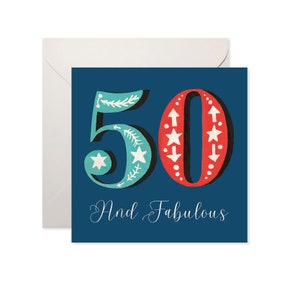 Cartão de aniversário de 50 anos e fabuloso