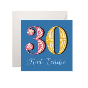 Cartão de aniversário de 30 anos e fantástico