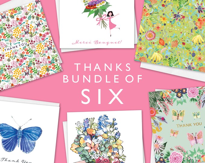 Thank You Card Bundle of 6 PACK - Etsy
