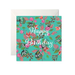Alles Gute zum Geburtstag Blumen Petrol