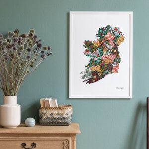 Karte von Irland - Irland Flowering Counties Archival Print