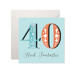 40 en fantastische verjaardagskaart