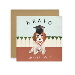 ¡Bravo! Maith thú! (¡Bravo bien por ti!) Tarjeta de felicitación de graduación como gaeilge