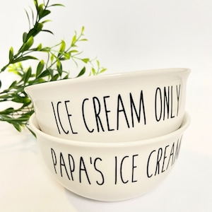Tazón de helado personalizado: tazón de cerámica con nombre personalizado