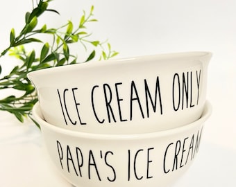 Personalized Ice Cream Bowl: Custom Name Ceramic Bowl