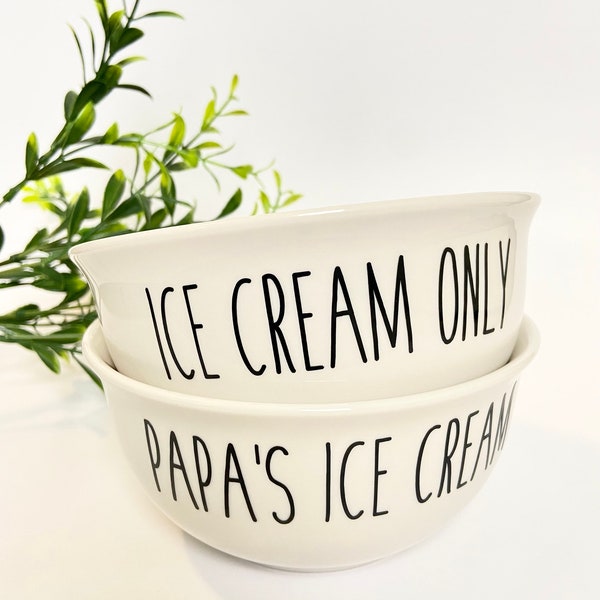 Personalized Ice Cream Bowl: Custom Name Ceramic Bowl
