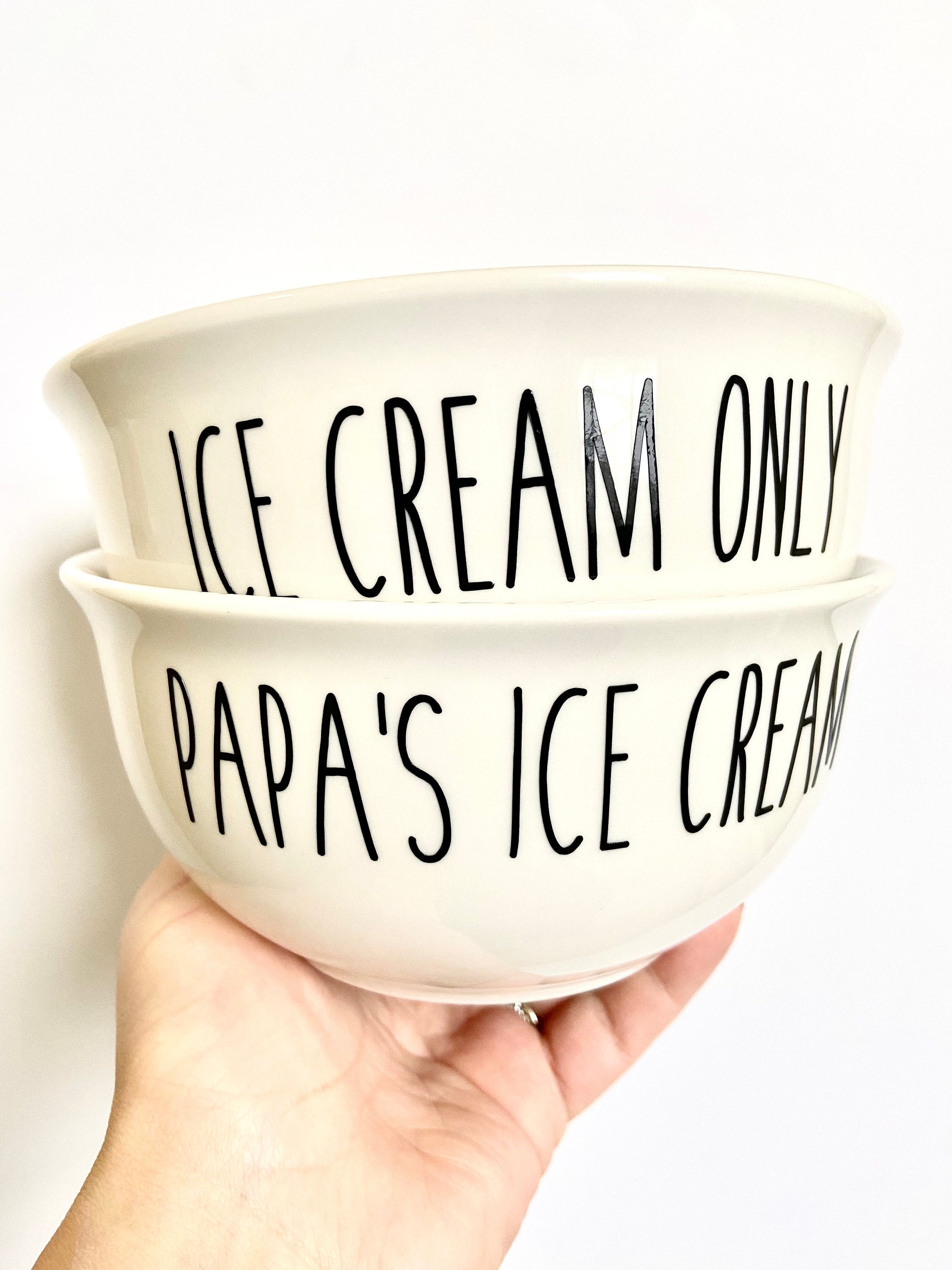 Personalization Universe Custom Ice Cream Shoppe 14 oz. Bowl - Heavyweight  Stoneware, Chip-Resistant, Personalized with Any Name - Perfect Couples