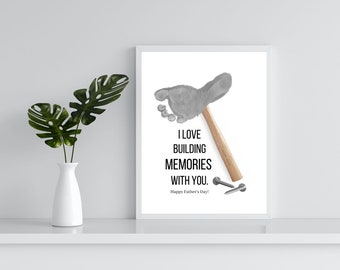 Handprint Hammer Keepsake Art, Father's Day Gift (Digital Download)