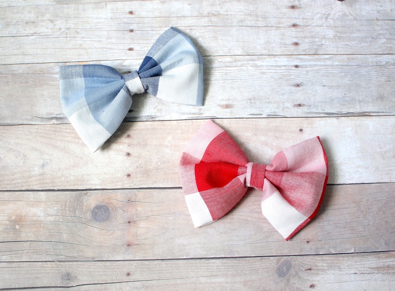 Country Fair Picnic Barnyard Farm Lumberjack Red or Blue Plaid Birthday Party Cake Smash MINI Party Hat Twins Option of Hair Bow or Bow Tie