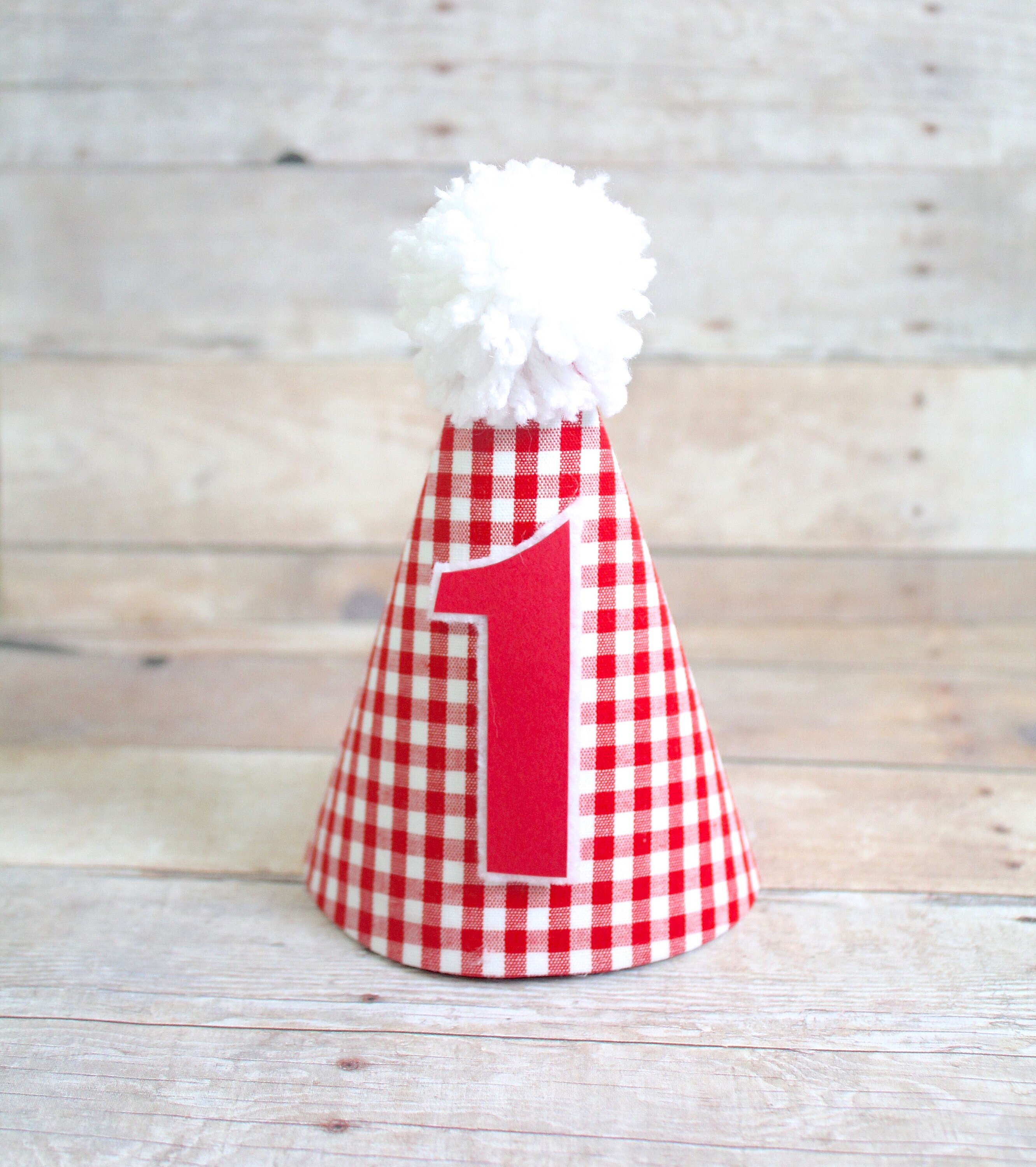 Navy Blue OR Red Gingham Plaid MINI Birthday Party Hat