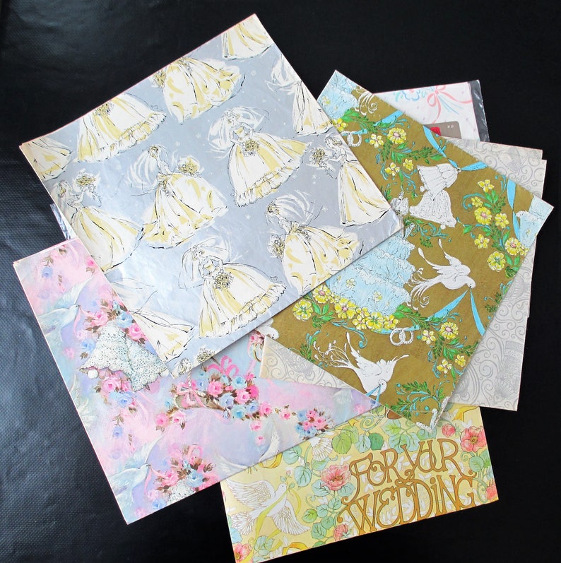 Vintage Bridal SHOWER Themed Gift Wrap Lot of Wrapping Paper Etsy