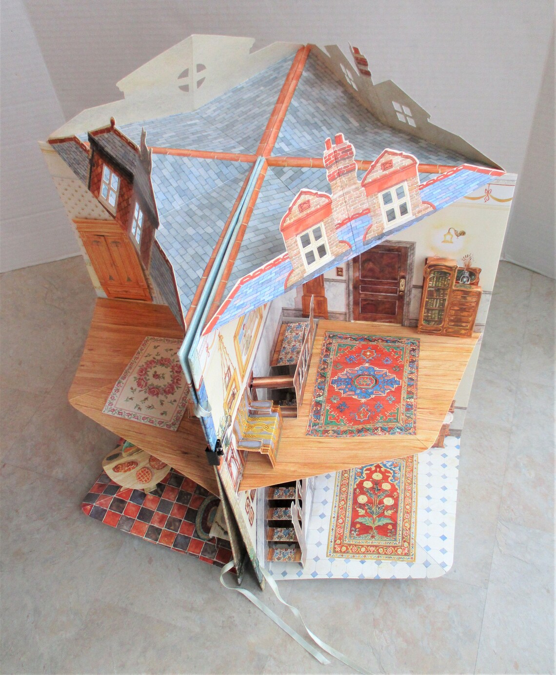 Edwardian Dollhouse Fold Out Doll House Book Format Viking Etsy