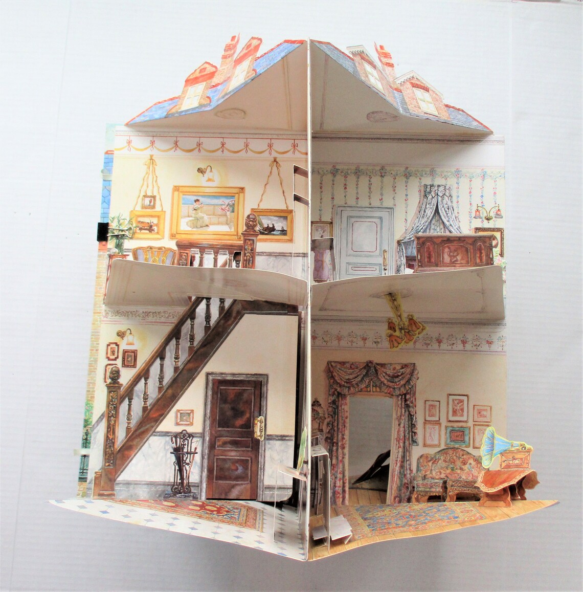 Edwardian Dollhouse Fold Out Doll House Book Format Viking Etsy