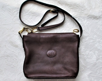 Vintage Brown Leather Crossbody Bag: Handmade Ecuadorian Cowhide Purse
