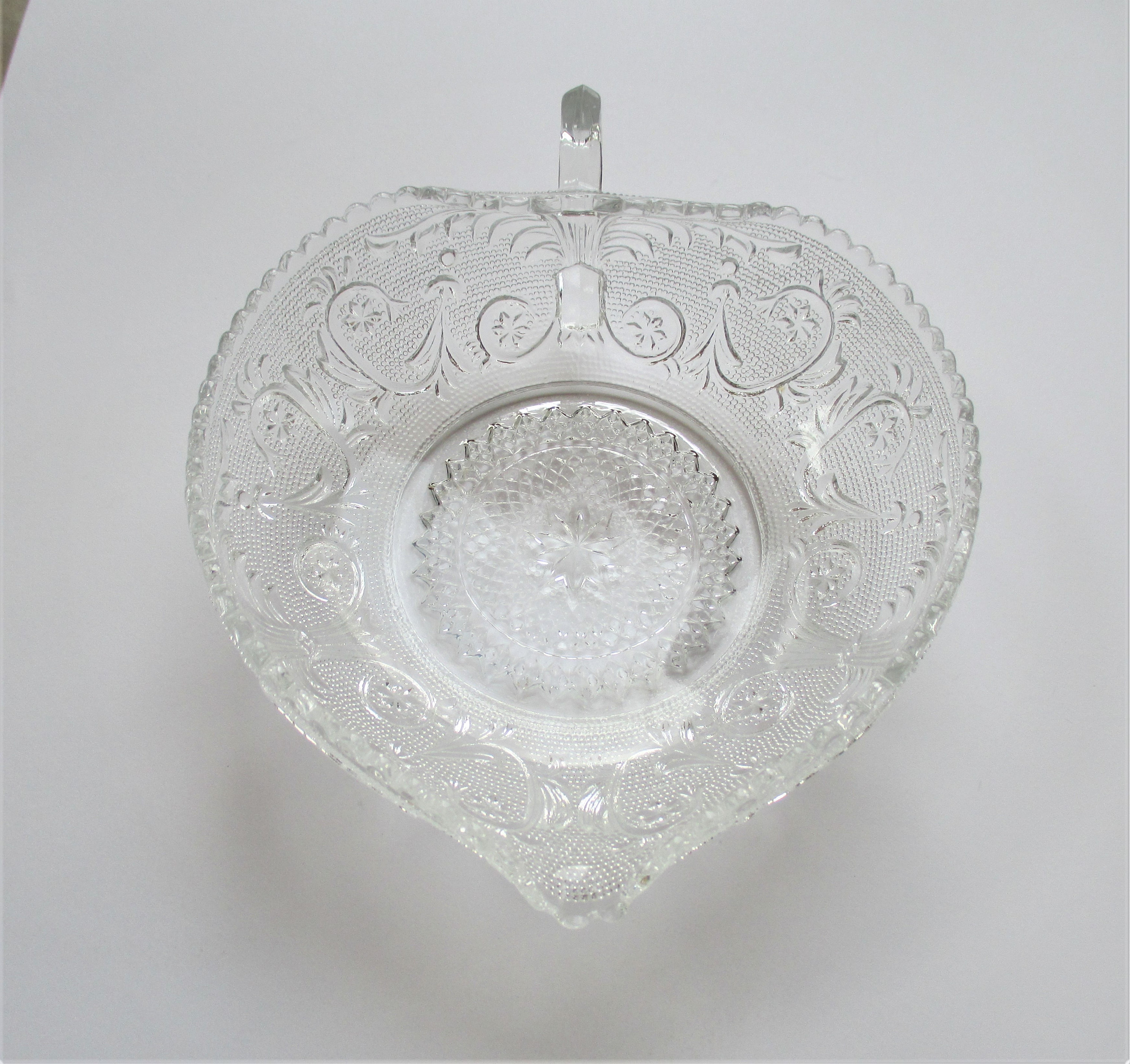 Lovely Vintage Pressed Glass Dish with handle Clear Glass Etsy