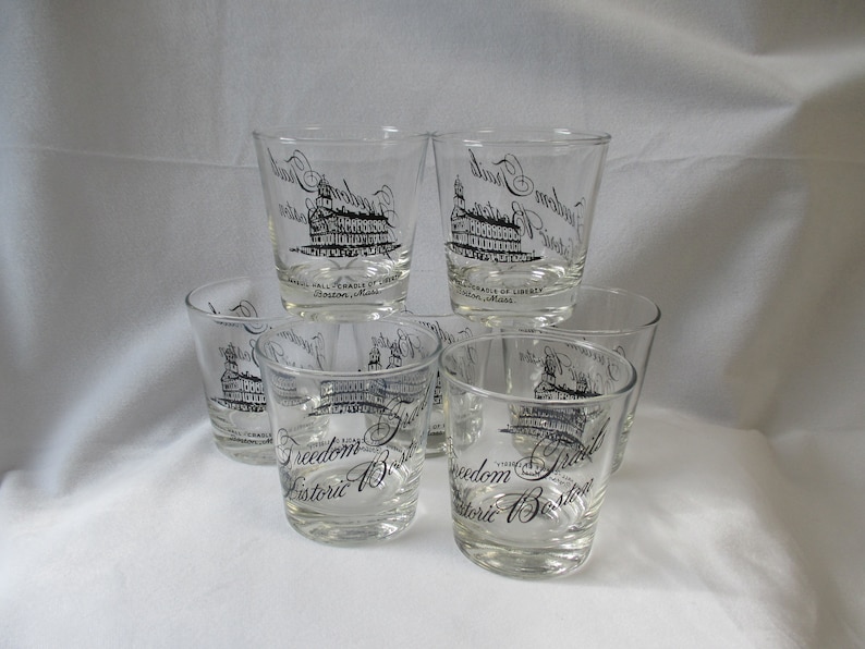 Historic Boston Freedom Trails 8 Oz. Cocktail Glasses Faneuil Etsy