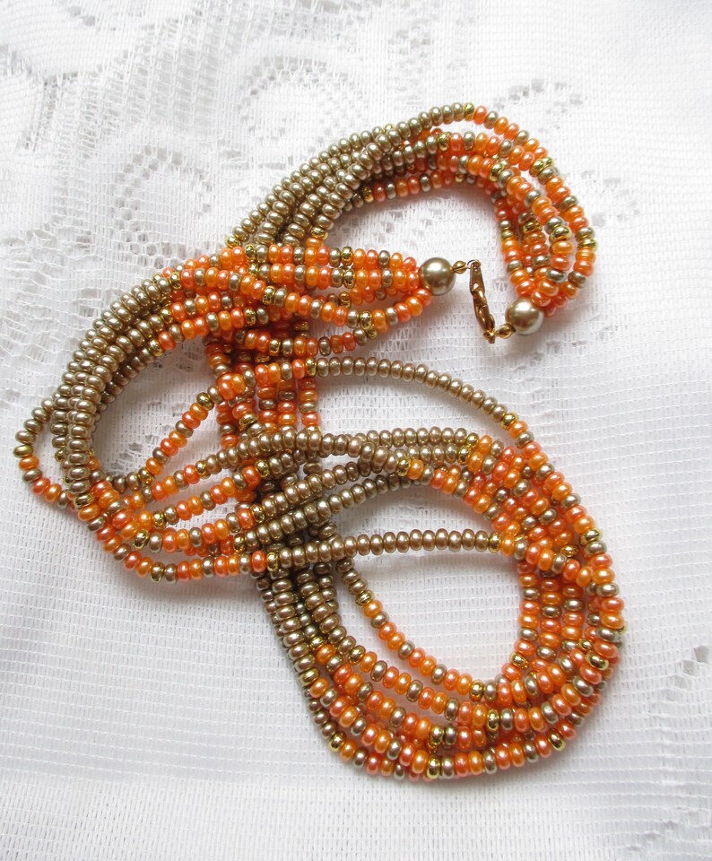 Vintage Lady Remington Six Strand Necklace Fall designer Etsy