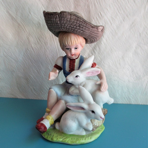 Ceramic Girl With a Rabbit - Etsy