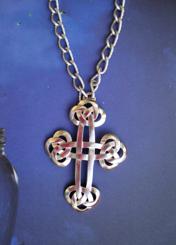 Huge Trifari Celtic Cross Necklace Vintage Crown Trifari Mid | Etsy