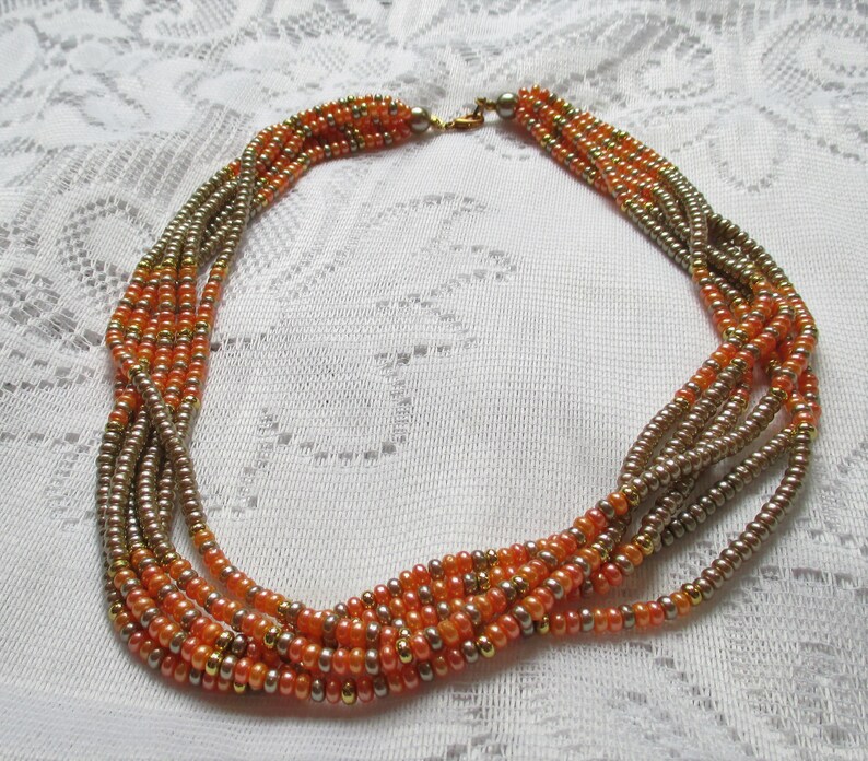 Vintage Lady Remington Six Strand Necklace Fall designer Etsy