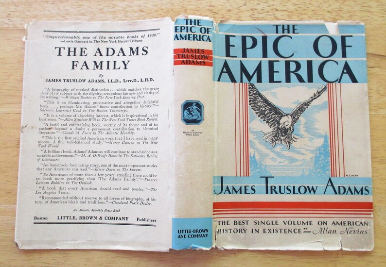 Antique Book The Epic Of America de James Truslow Adams w ...