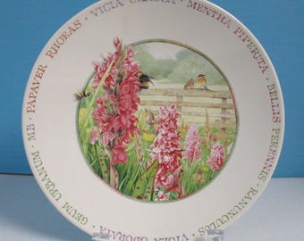 Marjolein Bastin Hallmark Decorative Plate Floral & Bird, Collectible Vintage 8 Inch Display Plate, Beautiful Spring Nature Decor