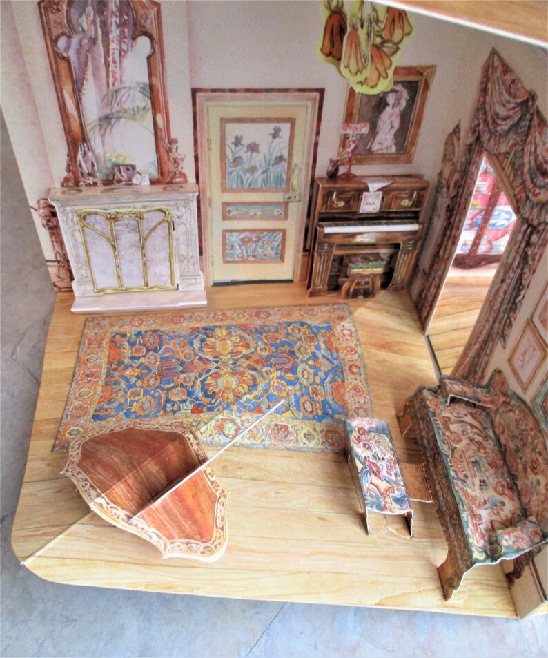 Edwardian Dollhouse Fold Out Doll House Book Format Viking Etsy