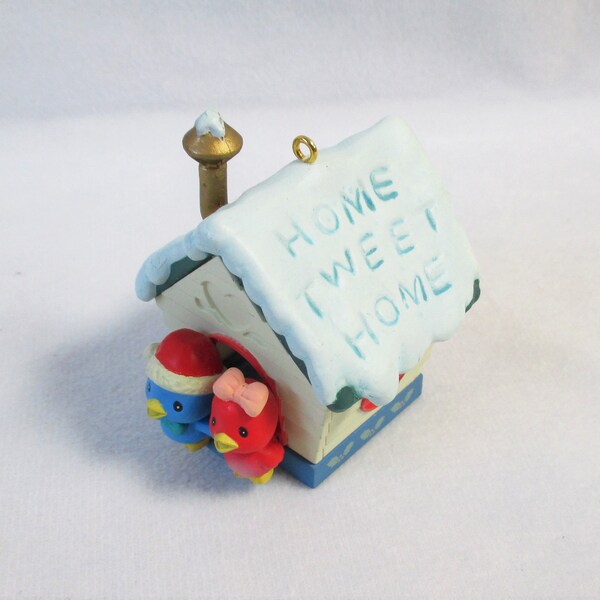 Home Tweet Home, Enesco Christmas Ornament 1993 by Lustre Fame, Cute Bird Ornament, Bird Lover, Vintage Christmas Collectible