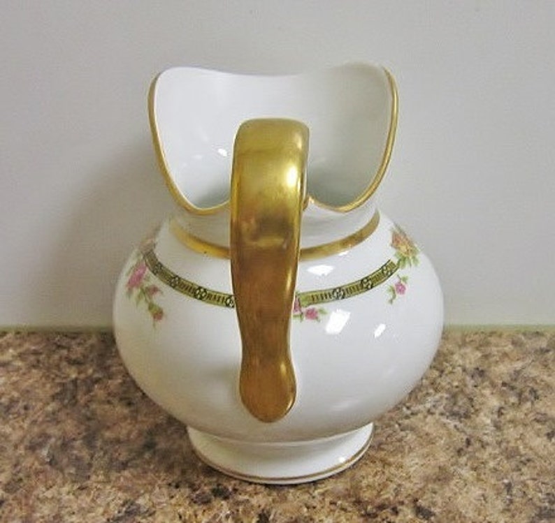 Antique T & V Limoges Fine Porcelain Gold Banded Creamer Etsy