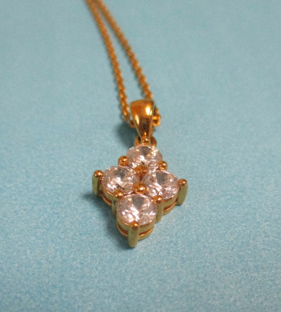 [HAESOOL] 925Silver☆Poin Cubic Necklace 925 Sterling Silver Cubic Zirconia Locket Minimalist Square