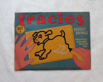 Vintage 1960s Tracies Kuddly Animals Drawing Set