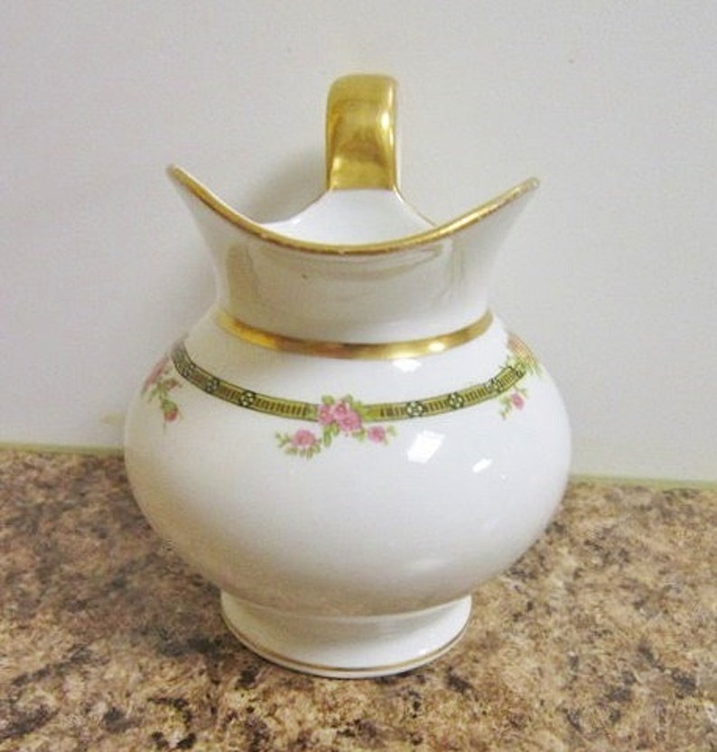 Antique T & V Limoges Fine Porcelain Gold Banded Creamer Etsy