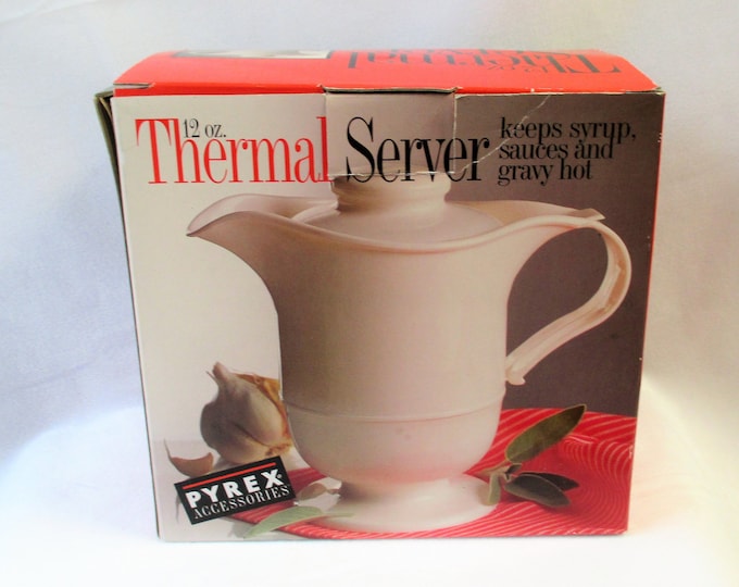 Vintage Pyrex Accessories Thermal Server for Sauces Gravy, White