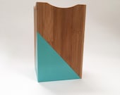 Ready to ship! Teal Bamboo Utensil Holder - Imperfect