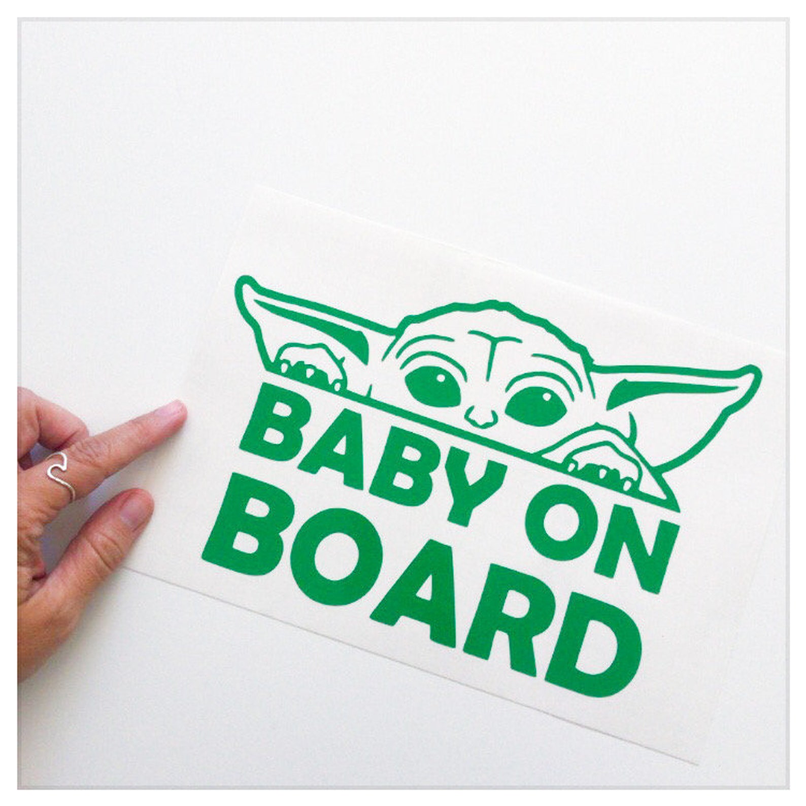 Yoda Baby on Board Decal Etsy