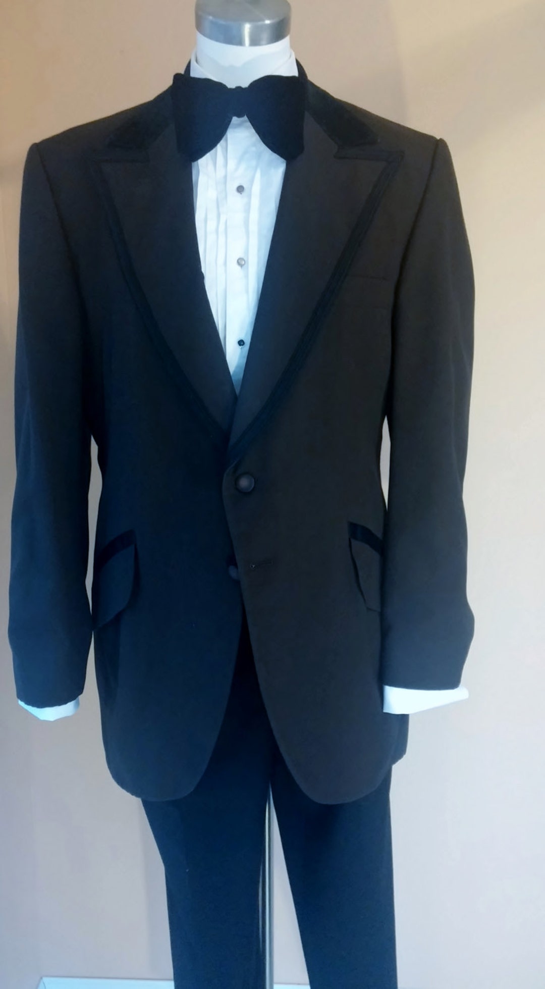 Vintage Lord West Tuxedo Jacket With Velvet Collar Etsy