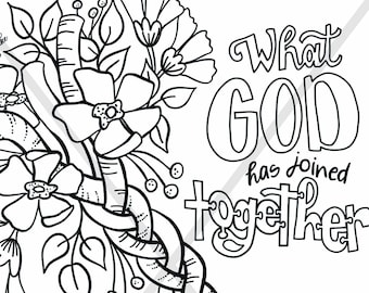 Bible Verse Coloring Page - What God has Joined - wedding Scripture