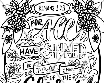 Bible Verse Coloring Page - For All Have Sinned (Romans 3:23)