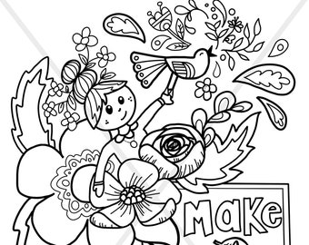 Make a Joyful Noise Psalm 100 coloring page - Downloadable PDF