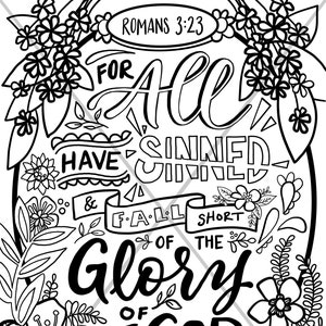 Bible Verse Coloring Page - For All Have Sinned (Romans 3:23)