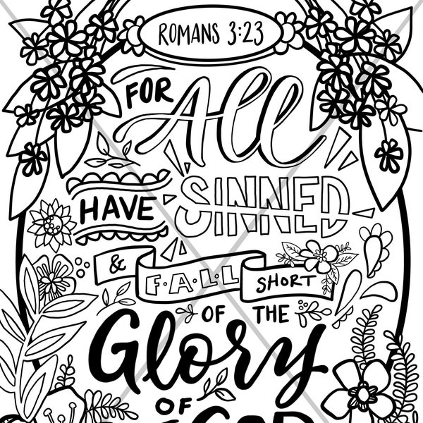 Romans 3 23 Coloring Sheet Etsy romans-3-23-coloring-sheet-etsy