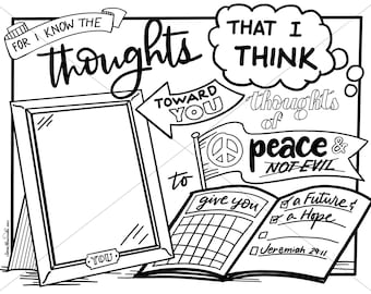 I know the thoughts I have for you - Bible verse coloring page - Jeremiah 29:11