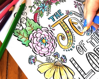 Coloring Page Bible Verse - Joy of the Lord PDF DOWNLOAD