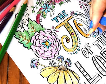 Coloring Page Bible Verse - Joy of the Lord PDF DOWNLOAD
