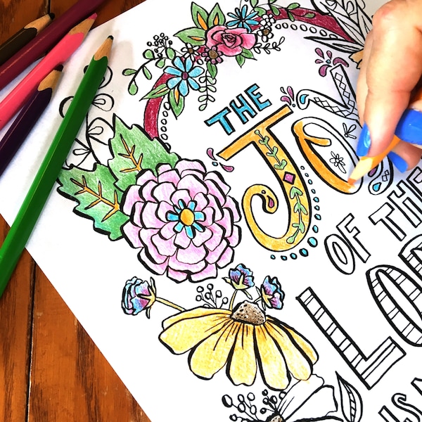 Coloring Page Bible Verse - Joy of the Lord PDF DOWNLOAD